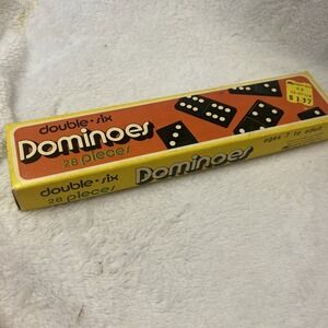 Double Six Dominoes Vintage Set of 28 Pieces In Original Box By Kmart